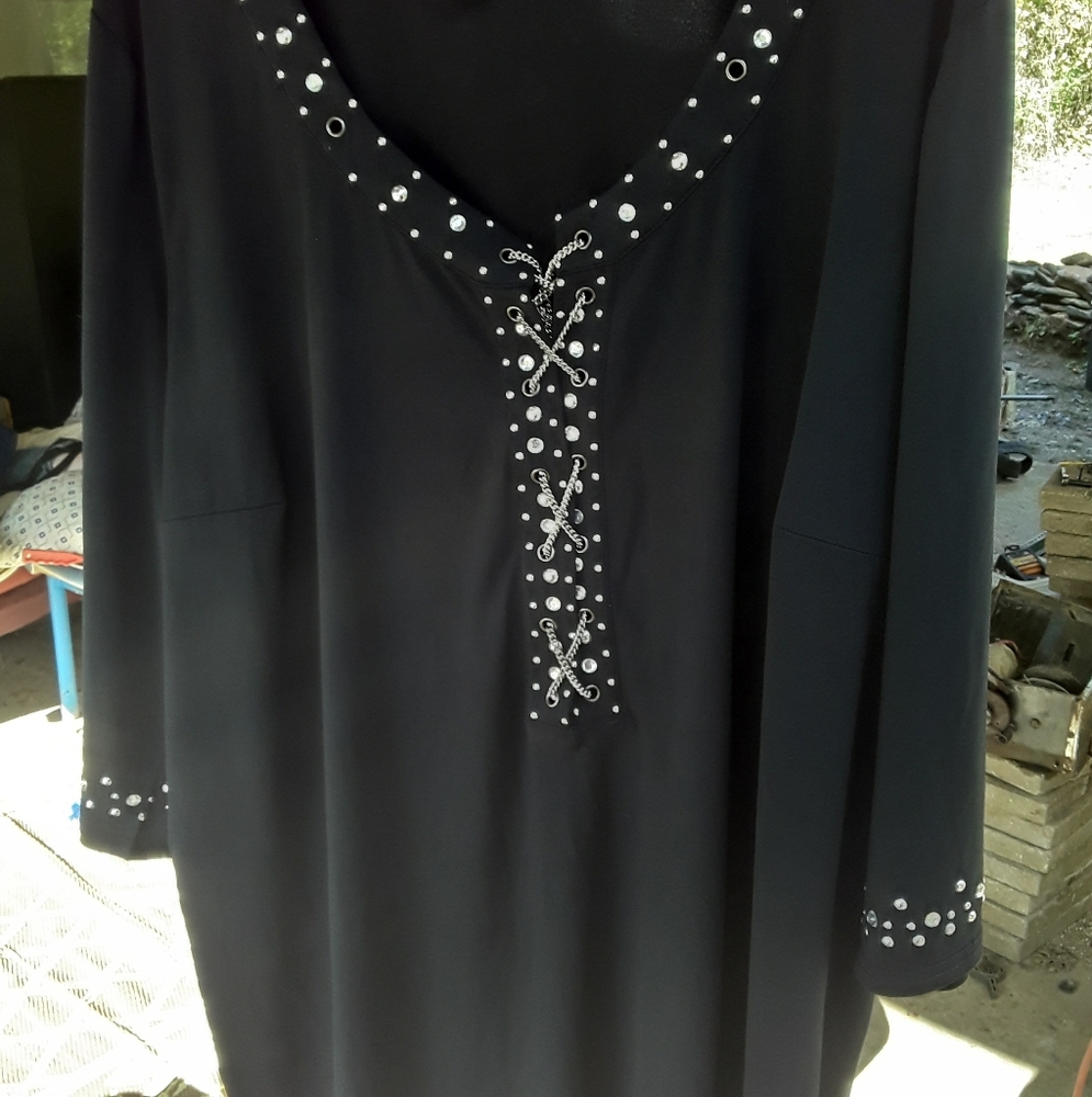 Denim 24/7 casual embellished blouse